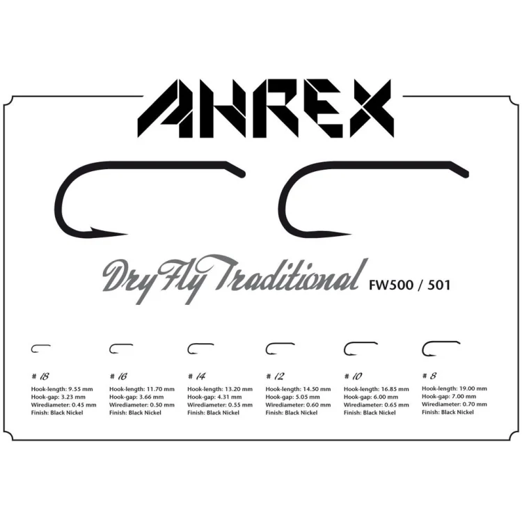 Ahrex FW500 Dry Fly Traditional Barbed Hooks - Image 4
