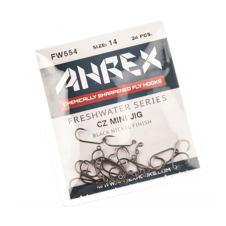 Ahrex FW554 CZ Mini Jig Barbed Hooks - Black Nickel - Image 2