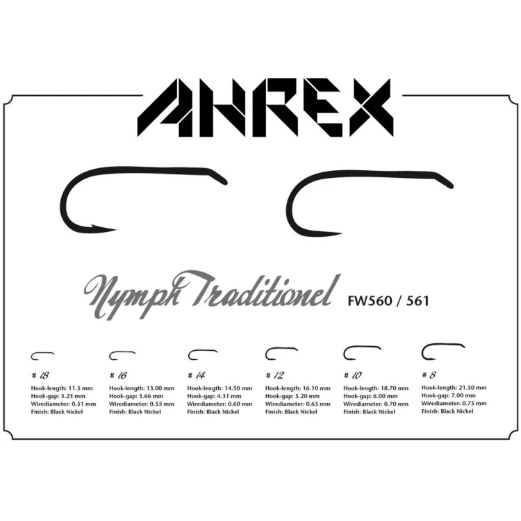 Ahrex FW561 Nymph Traditional Barbless Hooks - Image 4