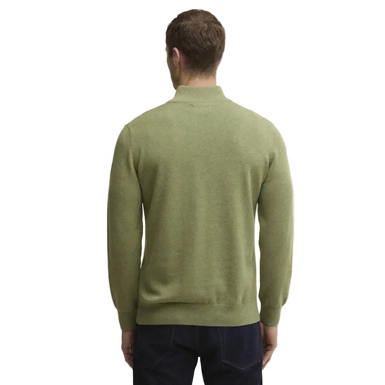 Barbour Cotton Half Zip Knitted Jumper - Laurel Green - Image 2