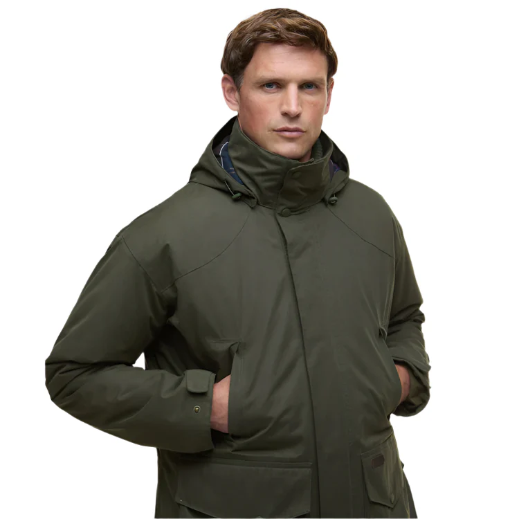 Barbour Farlam Waterproof Jacket - Olive - Image 5