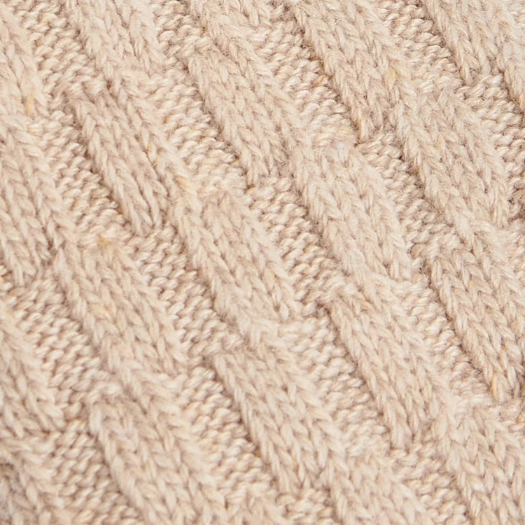 Barbour Ladies Cable Knit Lounge Socks - Oatmeal - Image 4