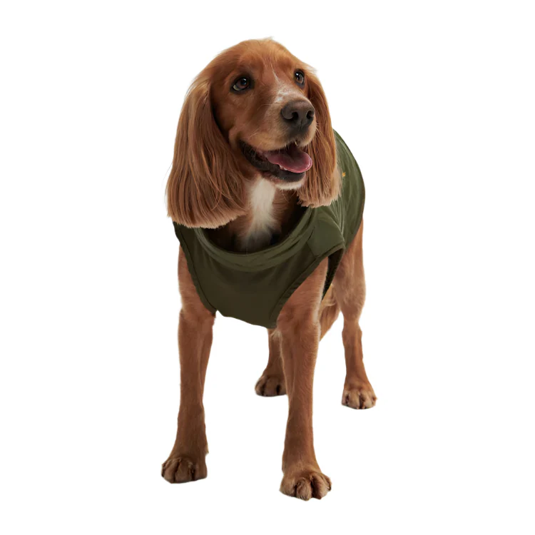 Barbour Reversible Quilt/Borg Fleece Dog Coat - Olive/Brown - Image 2