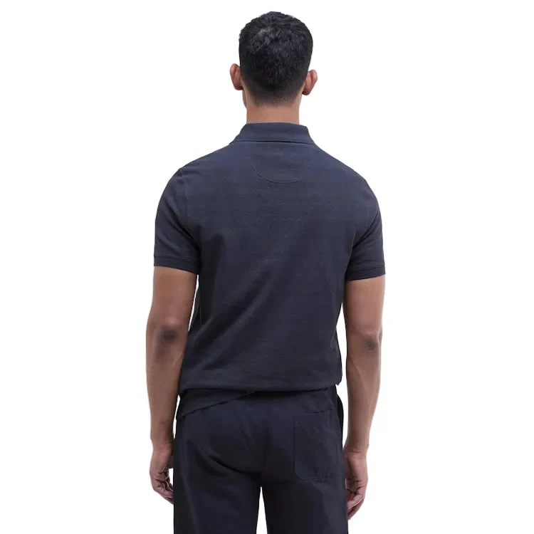 Barbour Tartan Pique Polo Shirt - Navy/Dress - Image 2