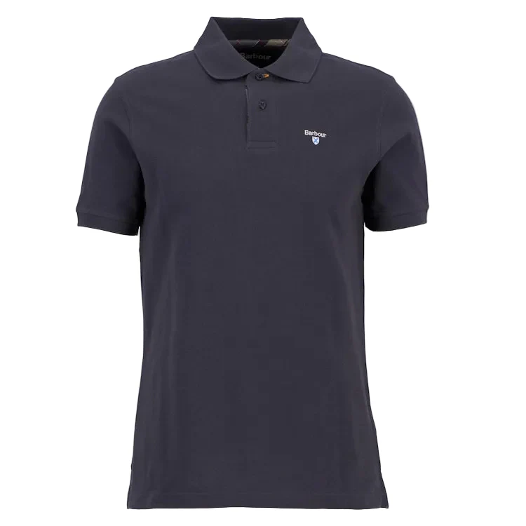 Barbour Tartan Pique Polo Shirt - Navy/Dress - Image 3