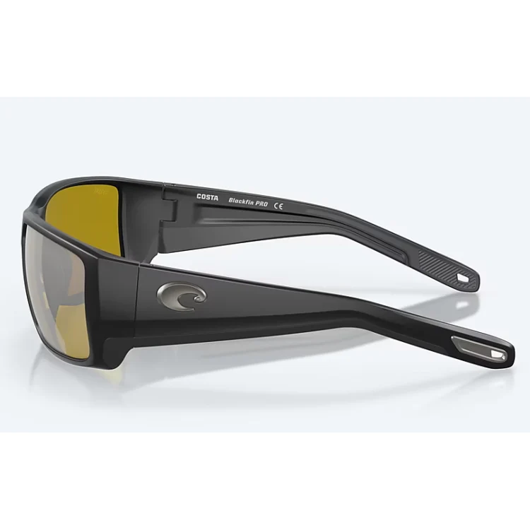Costa Del Mar Blackfin Pro Sunglasses - Matte Black Frame - Sunrise Silver Mirror 580G Lens - Image 3