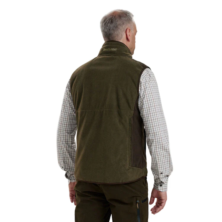 Deerhunter Gamekeeper Bonded Fleece Waistcoat - Graphite Green Melange - Image 2