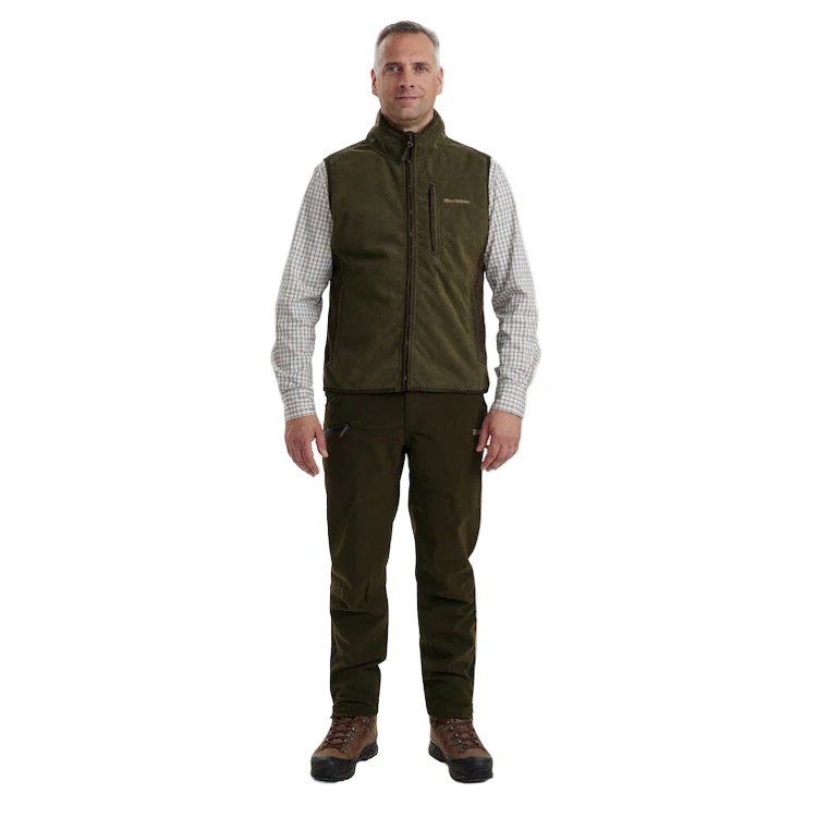 Deerhunter Gamekeeper Bonded Fleece Waistcoat - Graphite Green Melange - Image 3