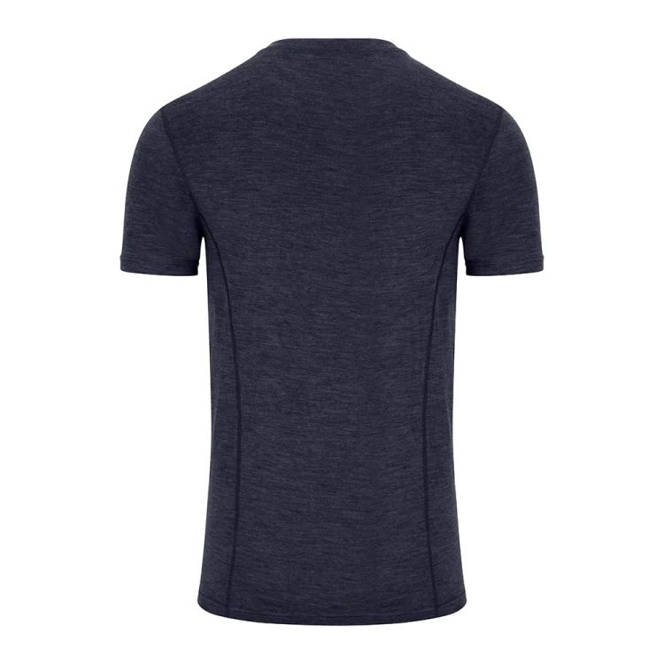Hoggs of Fife 100% Merino Wool Crew Neck Base Layer Short Sleeve Top - Navy - Image 2
