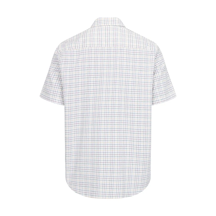 Hoggs of Fife Callum Short Sleeve Tattersall Shirt - Green/Gold - Image 2