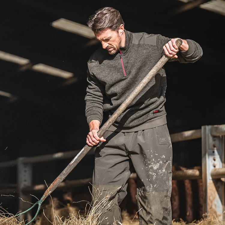 Hoggs Of Fife Green King II 1/4 Zip Knit Sweater - Green - Image 2