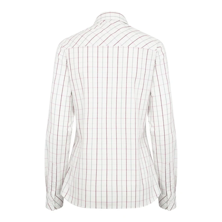 Hoggs of Fife Ladies Aberlady Tattersall Shirt - Purple/Mineral Blue - Image 2