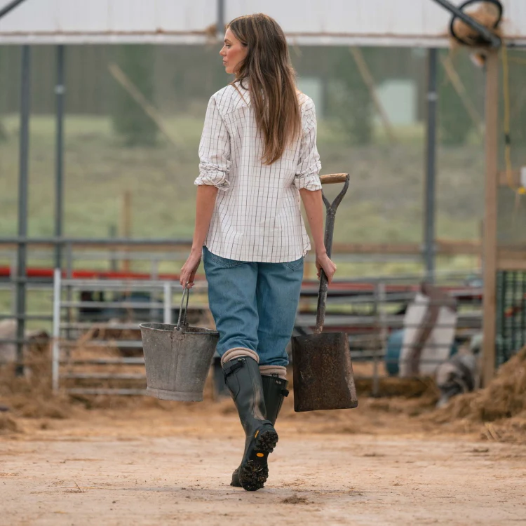 Hoggs of Fife Ladies Aberlady Tattersall Shirt - Purple/Mineral Blue - Image 5
