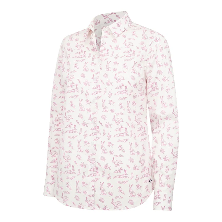 Hoggs of Fife Ladies Hare Print Shirt - Pink