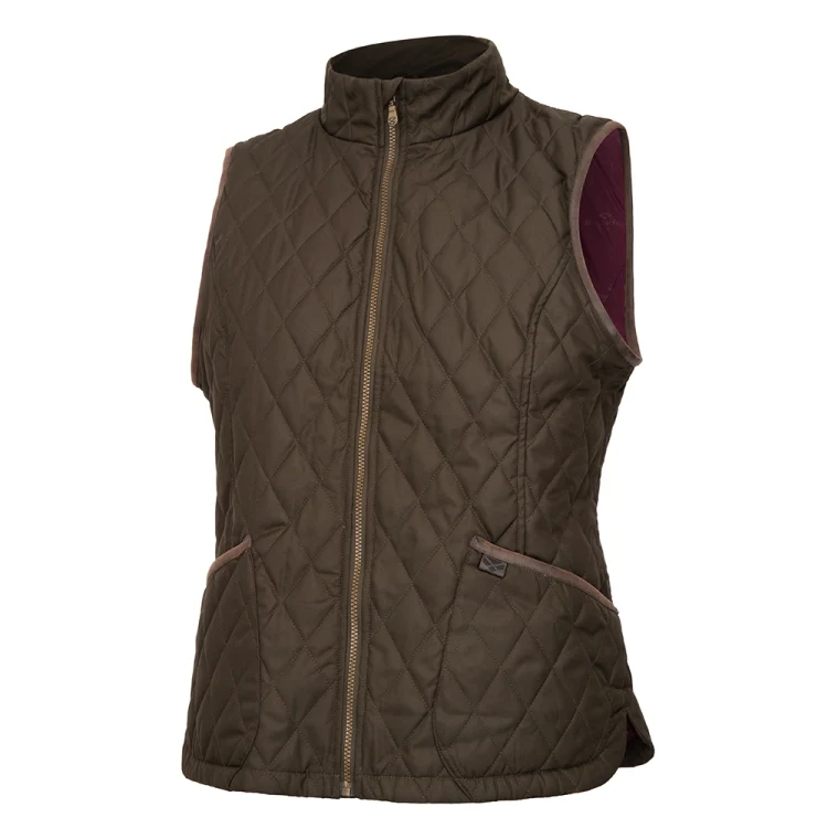 Hoggs of Fife Ladies Ladybank Quilted Gilet - Forest Green