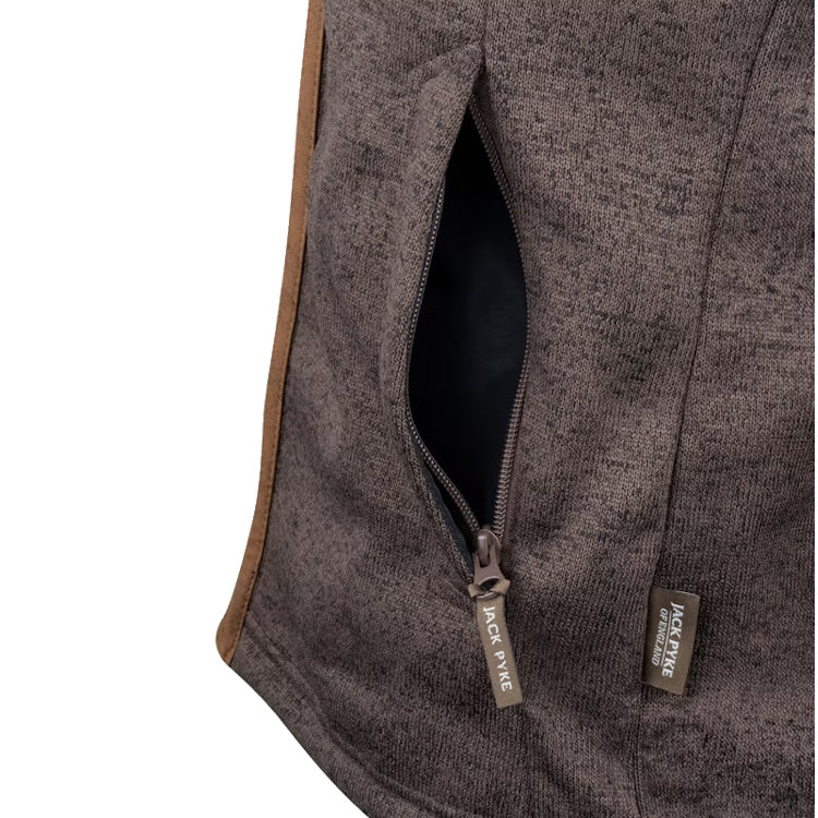 Jack Pyke Melange Fleece Gilet - Brown - Image 3