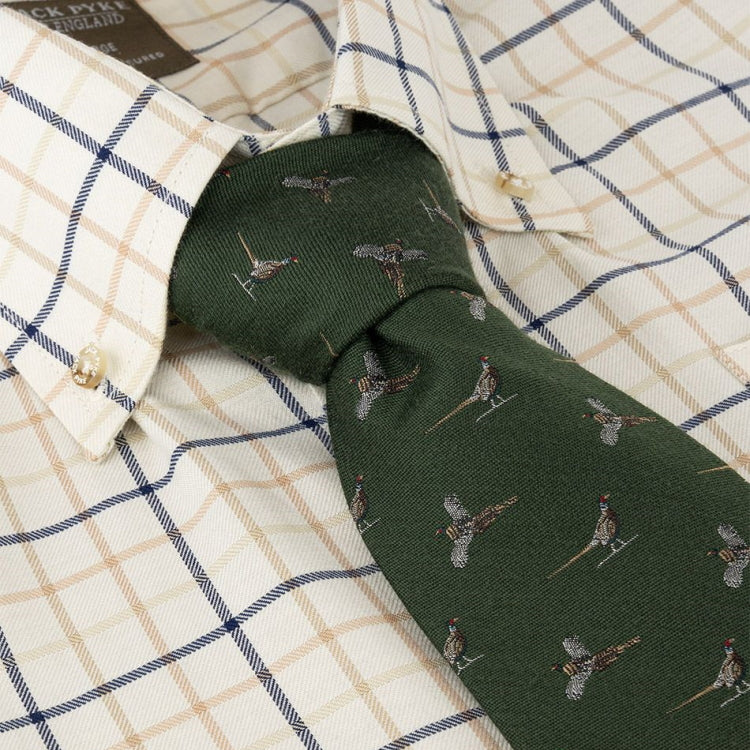 Jack Pyke Pheasant Silk Tie - Green - Image 3