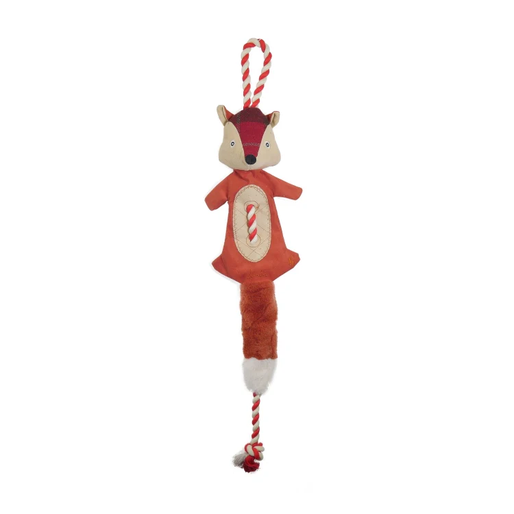 Joules Tweed Fox Rope Dog Toy - Image 2