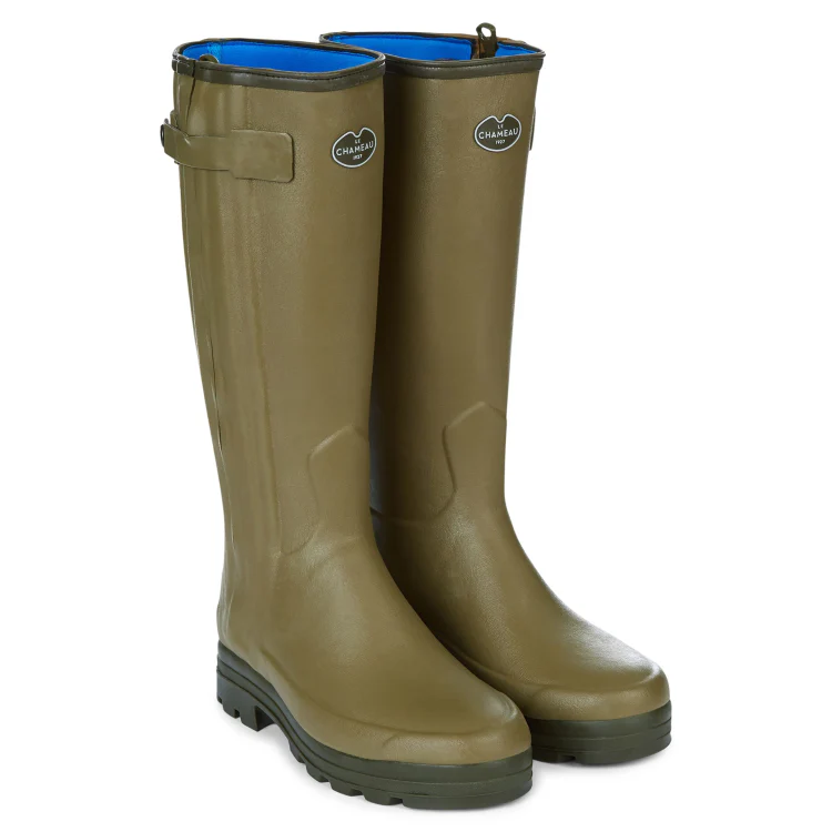 Le Chameau Chasseur Neoprene Lined Boots - Unisex - 38cm Calf - Green - Image 2