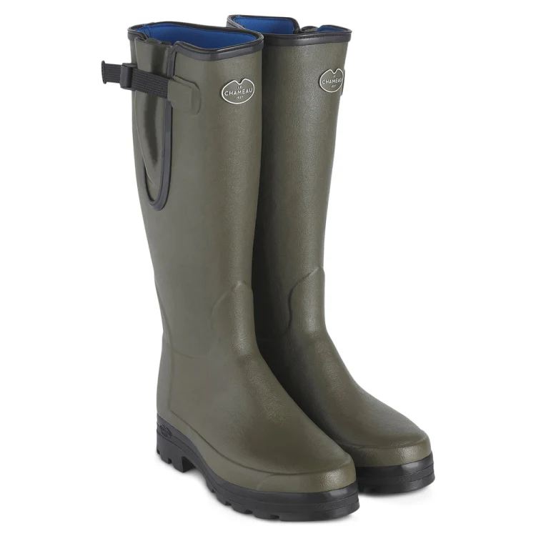 Le Chameau Vierzonord Neoprene Lined Boots - Dark Olive (Vert Chameau) - Image 2