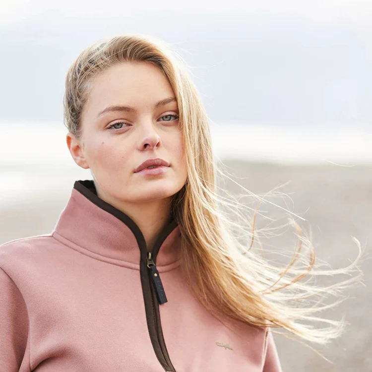 Ridgeline Ladies Brancaster 1/4 Zip Top - Dusky Pink - Image 6