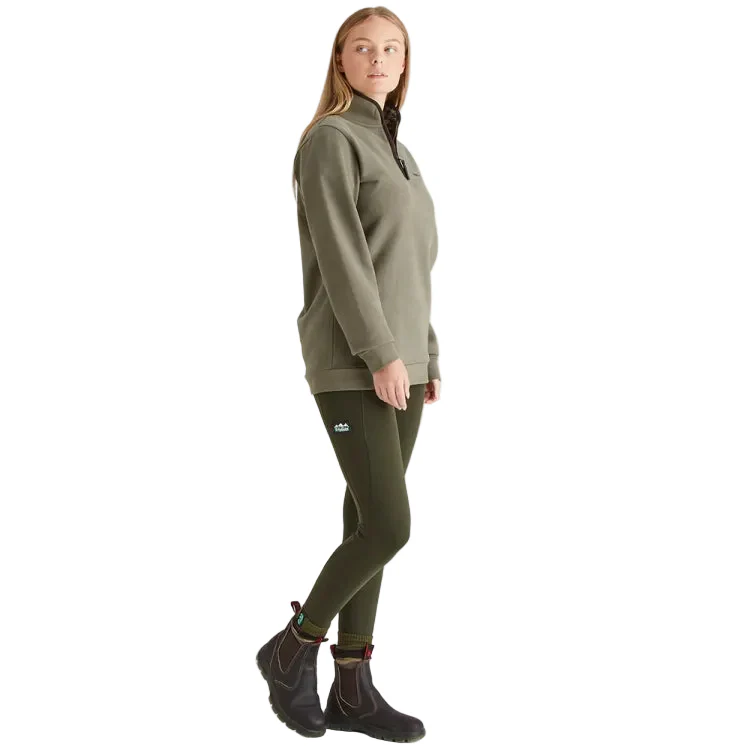 Ridgeline Ladies Brancaster 1/4 Zip Top - Smokey Olive - Image 5