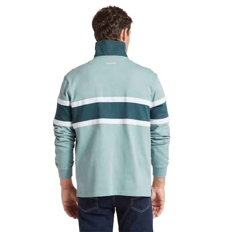 Schoffel Exmouth Heritage 1/4 Zip Sweatshirt - Powder Blue - Image 3