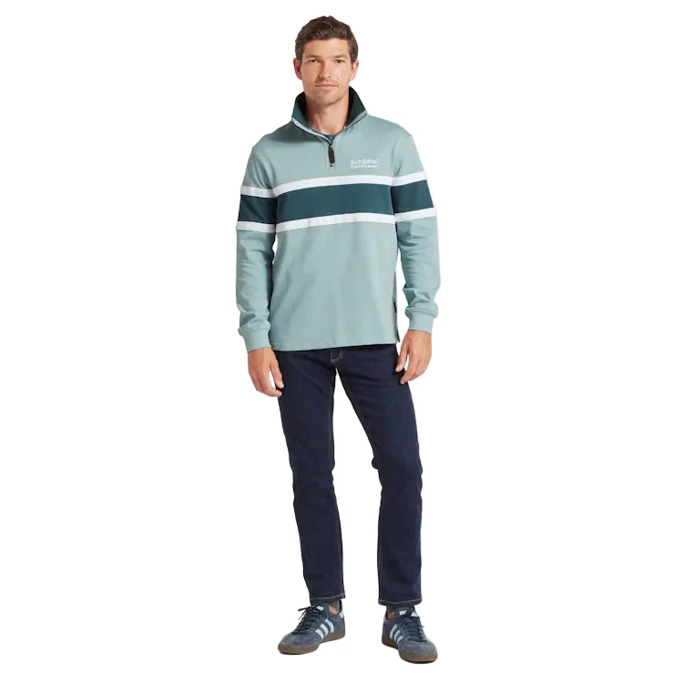 Schoffel Exmouth Heritage 1/4 Zip Sweatshirt - Powder Blue - Image 4