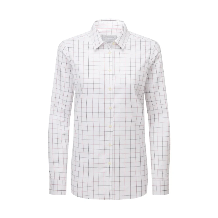 Schoffel Ladies Blakeney Shirt - Dark Mauve Tattersall - Image 3