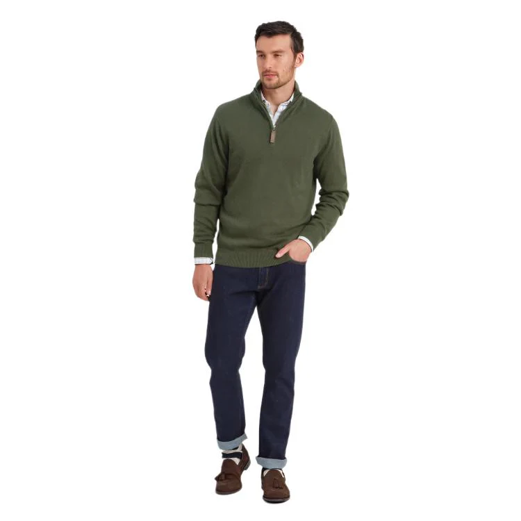 Schoffel Lewis Lambswool 1/4 Zip Jumper - Woodland - Image 2