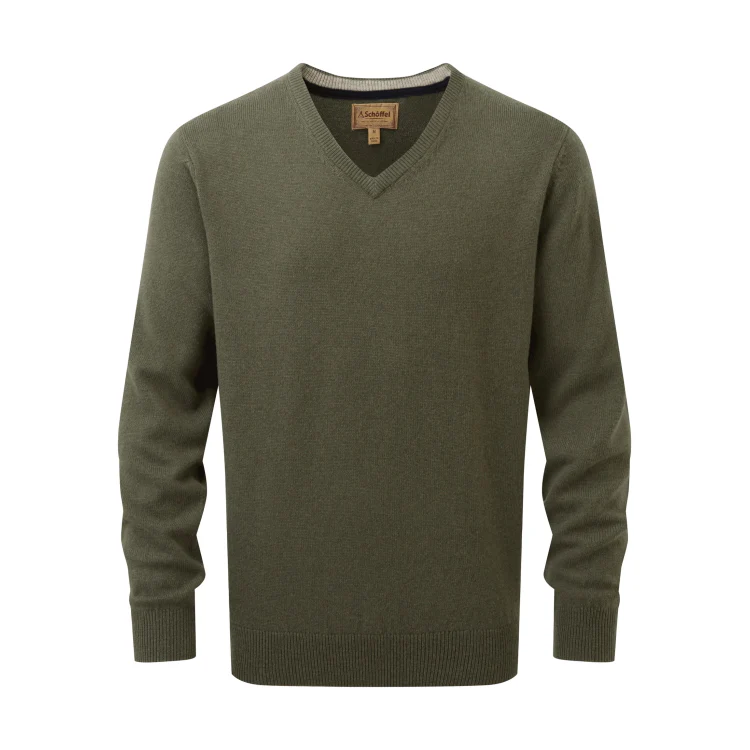 Schoffel Lewis Lambswool V Neck Jumper - Woodland - Image 2