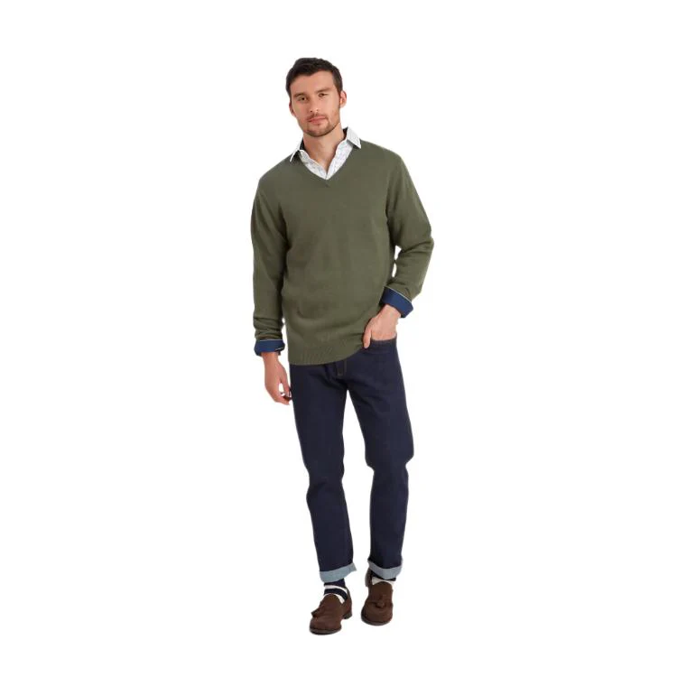 Schoffel Lewis Lambswool V Neck Jumper - Woodland - Image 3