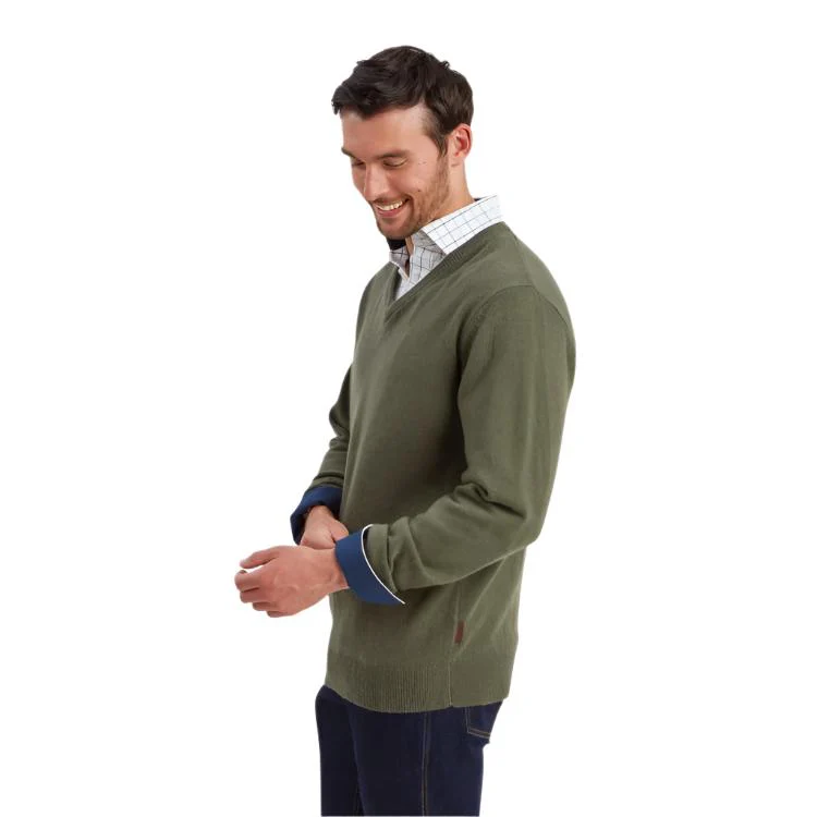 Schoffel Lewis Lambswool V Neck Jumper - Woodland - Image 4