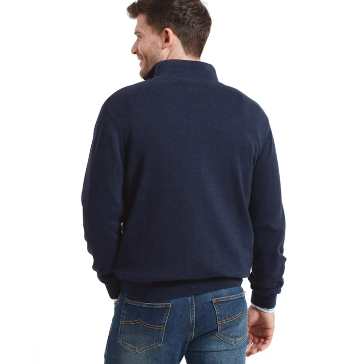 Schoffel Porthmeor Pima Cotton 1/4 Zip Jumper - Navy - Image 2