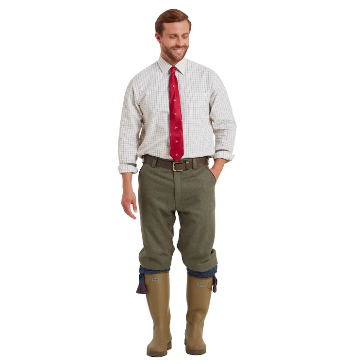 Schoffel Tweed Plus Twos - Loden Green Herringbone Tweed - Image 4