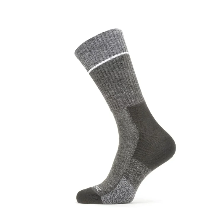 Sealskinz Thurton Solo QuickDry Mid Length Socks - Black/Grey