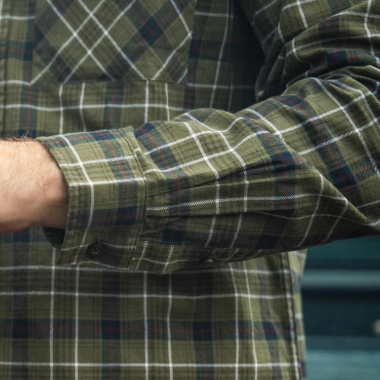 Seeland Glen Flannel Shirt - Grape Leaf/Dark Navy Check - Image 4
