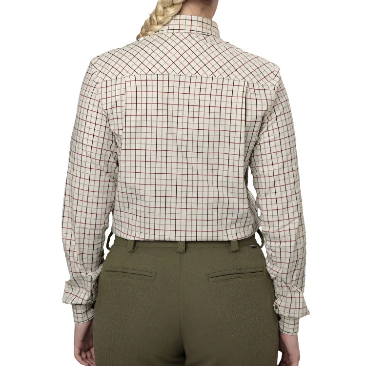 Seeland Ladies Kerry Shooting Shirt - Cabernet/Blue Check - Image 3