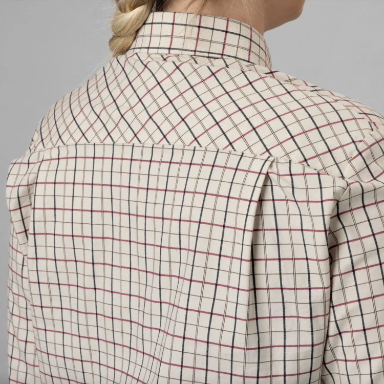 Seeland Ladies Kerry Shooting Shirt - Cabernet/Blue Check - Image 5